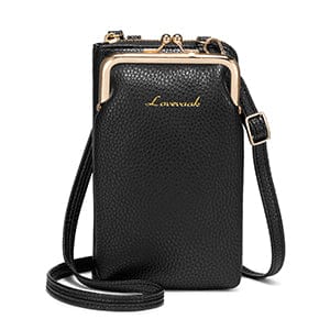 black Lovevook Crossbody Purses for Women Fashion Cell Phone Shoulder Bags Card Holder Wallet Purse