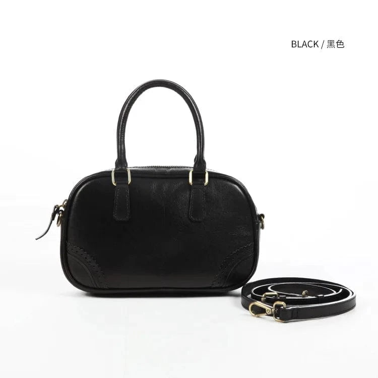 Black Luxury Vintage Genuine Leather Tote Bag For Women Ladies Customized Tote Bag With Logo Crossbody Bag