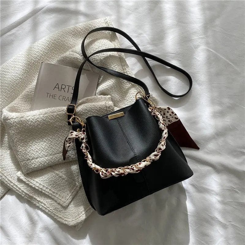 black M475 Elegant Chain Tote Bucket Bag 2022 New High-quality Pu Leather Women's Designer Handbag Travel Shoulder Messenger Bags