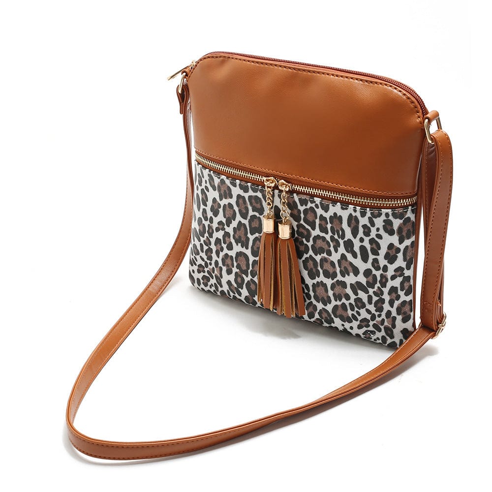 black Miley leopard and black crossbody handbag purse animal print bag girls night out bachelorette night bag
