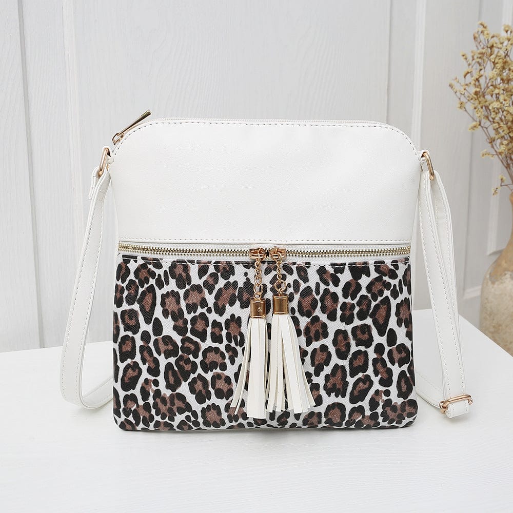 black Miley leopard and black crossbody handbag purse animal print bag girls night out bachelorette night bag