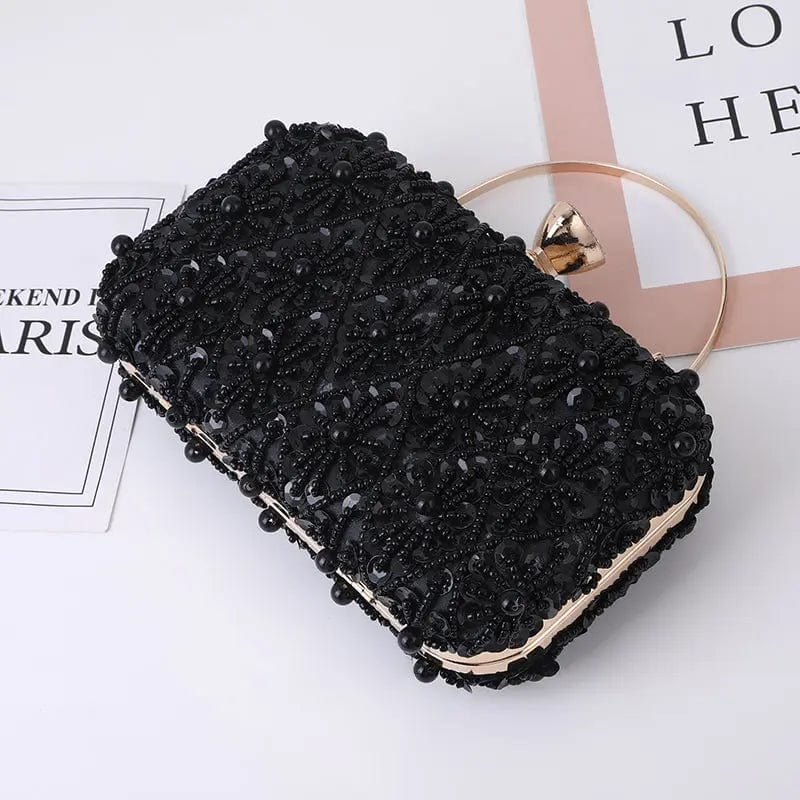 black New Designer Women Square Box Clutch Evening Armpit Bags Party Ladies Money Clutch Diamond Wedding Purse Beadedlaser Sequins Bag