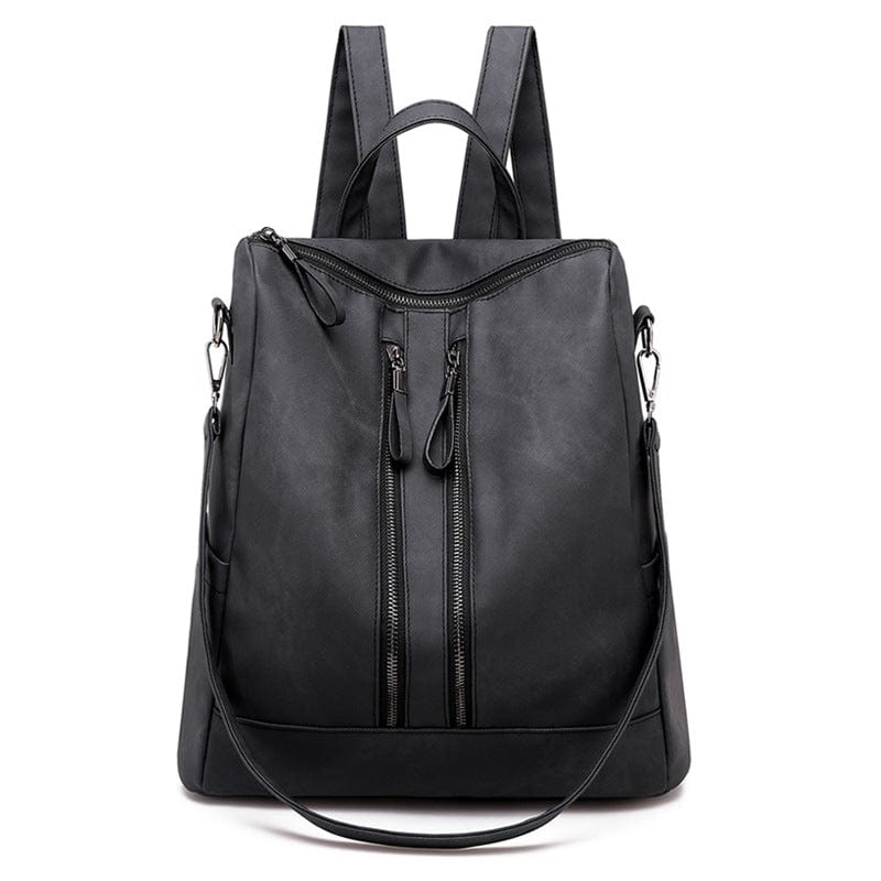 black Vintage Convertible Bag Backpack Purse PU Leather Fashion Backpack and Handbag for Women