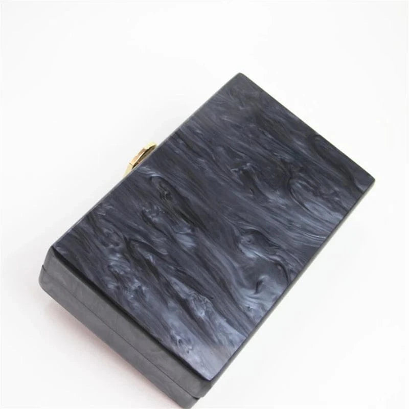 Black with O chain Dropshipping bridal purse evening bag acrylic resin clutch bags