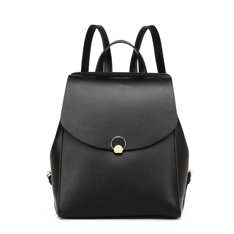 Black Women Backpack Purse Genuine Leather Casual Shoulder Bag Fashion Ladies Satchel Bags Waterproof Cover Customized Polyester Male