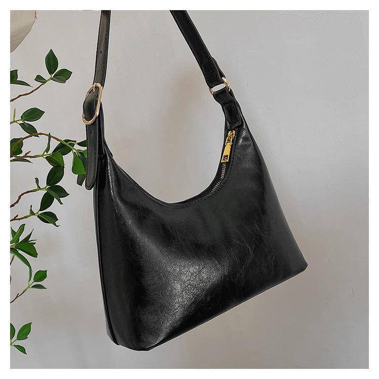 black Women's Shoulder Underarm Bag Women's Retro Small Bag Bags Women PU Ladies Handbags
