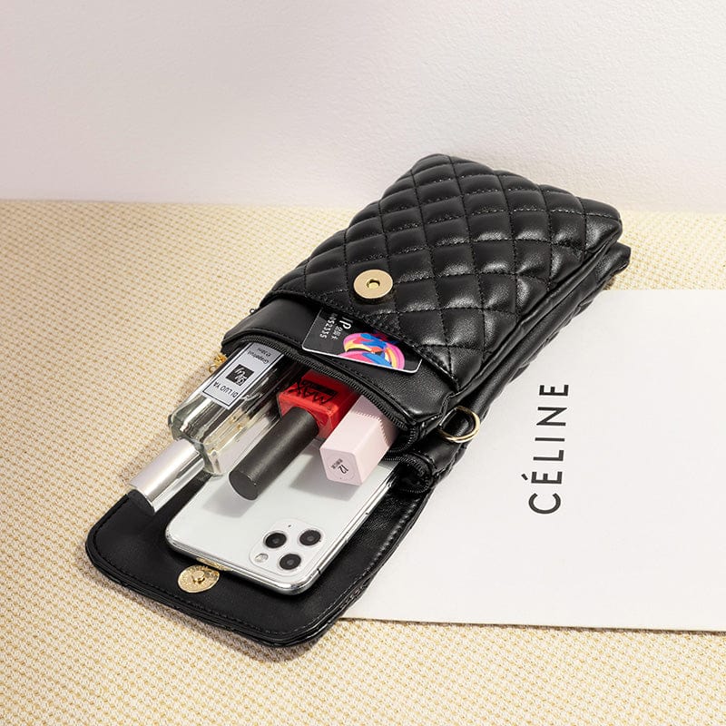 Black-Zipper inner pocket style MIYIN Special sale new product black female bag single shoulder messenger bag two-layer ladies mobile phone bag
