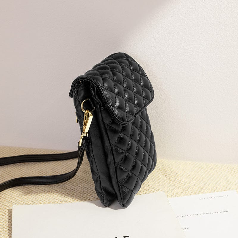 Black-Zipper inner pocket style MIYIN Special sale new product black female bag single shoulder messenger bag two-layer ladies mobile phone bag