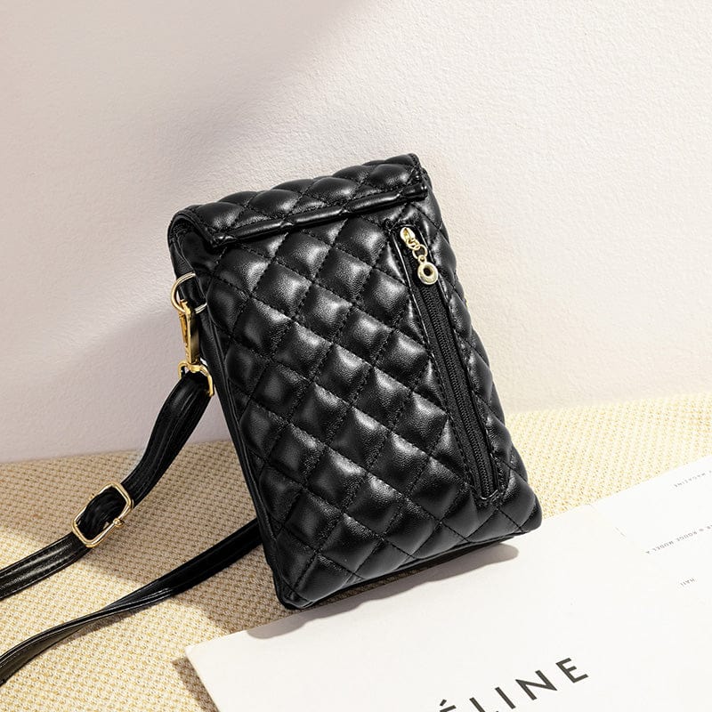 Black-Zipper inner pocket style MIYIN Special sale new product black female bag single shoulder messenger bag two-layer ladies mobile phone bag