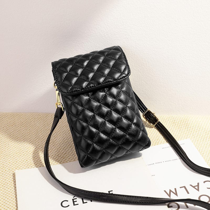Black-Zipper inner pocket style MIYIN Special sale new product black female bag single shoulder messenger bag two-layer ladies mobile phone bag