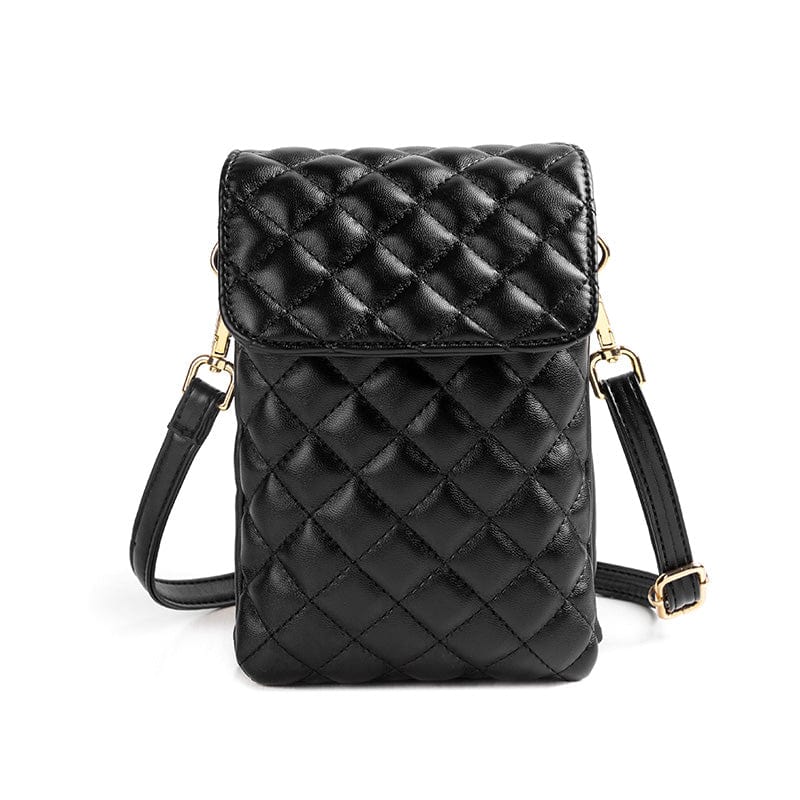 Black-Zipper inner pocket style MIYIN Special sale new product black female bag single shoulder messenger bag two-layer ladies mobile phone bag