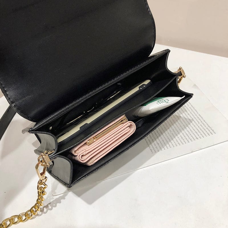Bling Bling Sequins Shoulder Bag PU Leather Black White Crossbody Chain Glitter Small Square Bags Women Handbag