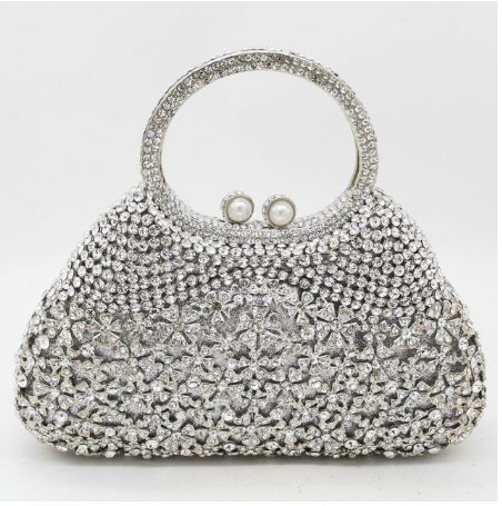 Bling Stone Crystal Clutch Bags for Women Formal Party Diamond Luxury Minaudiere Evening Clutch Purse Top-Handle Handbasgs