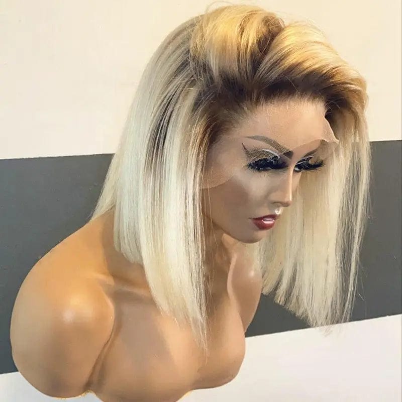 Blonde Color Wig Straight Bob Virgin Brazilian Hair