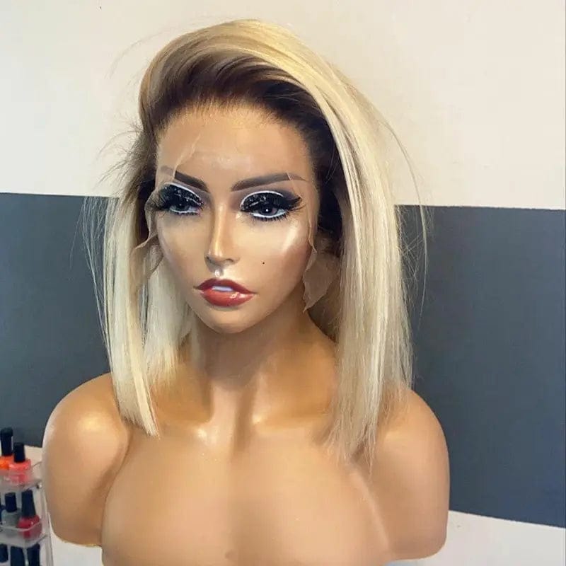 Blonde Color Wig Straight Bob Virgin Brazilian Hair