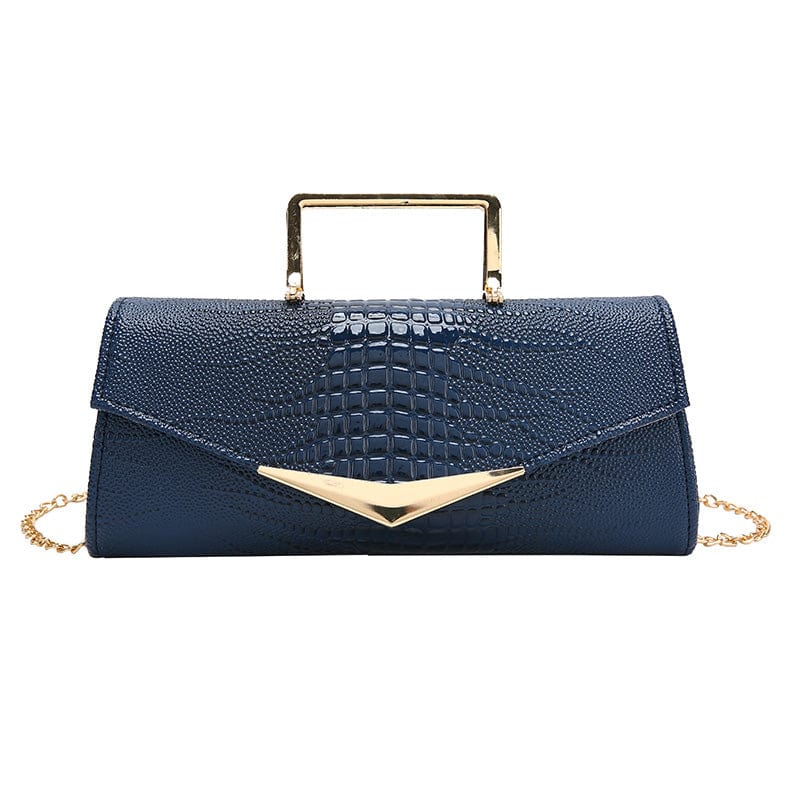 Blue 2022 Designer Crocodile Handbag Pu Leather Ladies Hand Bags Chains Shoulder Clutch Purse for Women Luxury