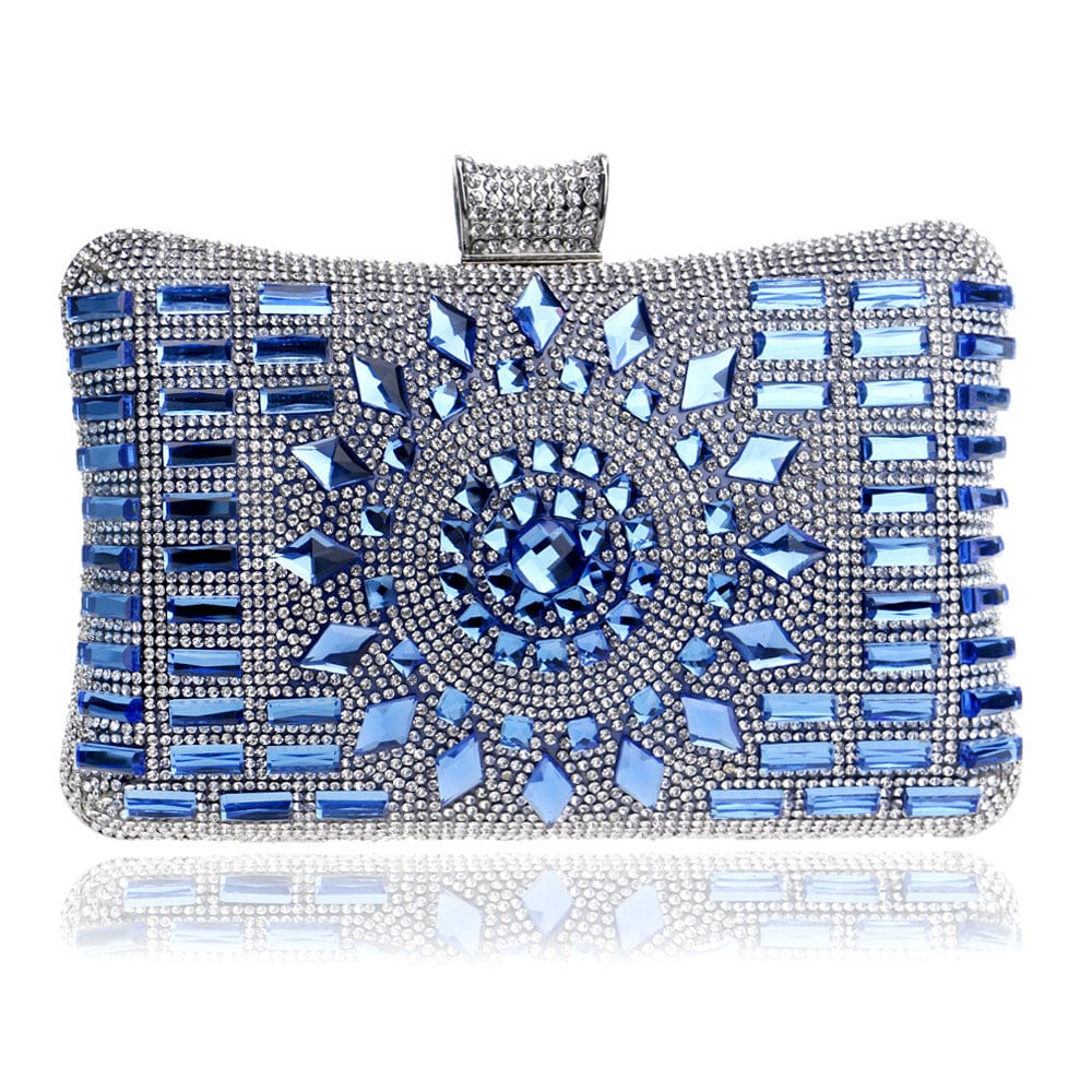 Blue 2022 Ladies Diamond Crystal Party Purses and Handbags Chain Acrylic Rhinestone Evening Clutch Bags for Women