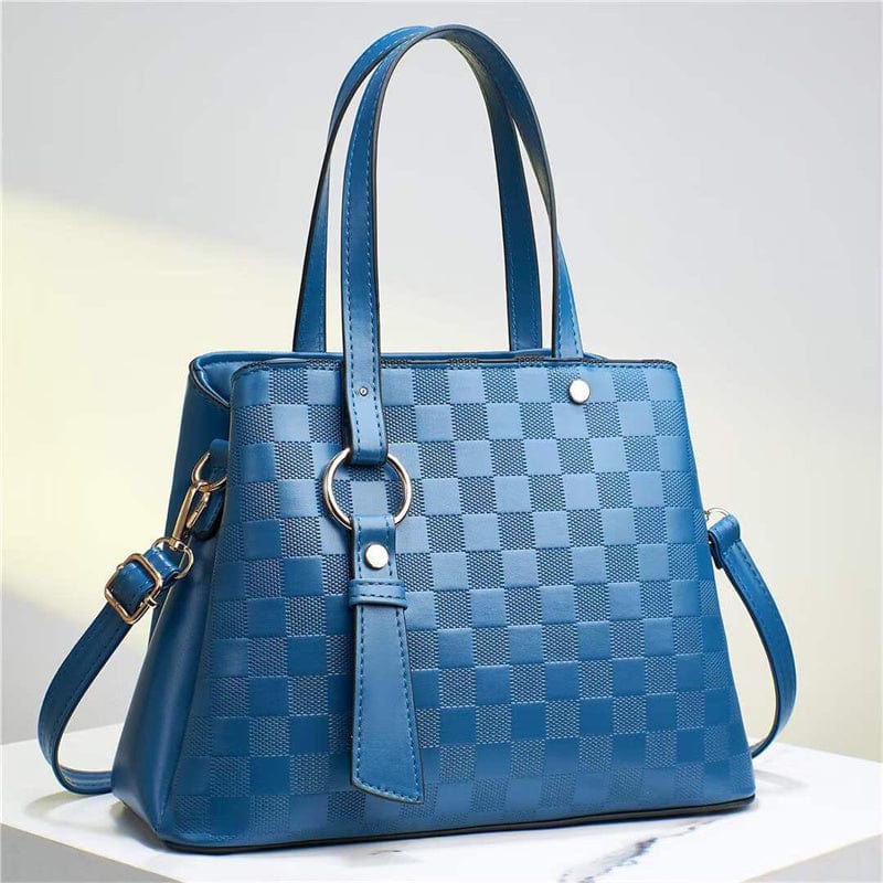 Blue 2022 simple plaid design fashion luxury tote bag designer women shoulder bag manufacturer customization handbags