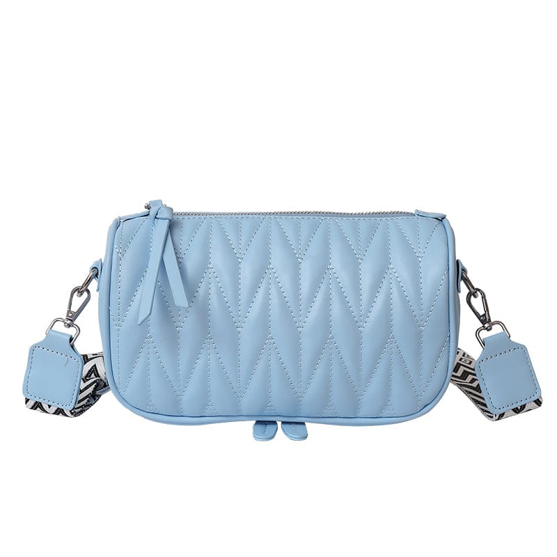 Blue 2022 Wide Strap Shoulder Purses Small Crossbody Bags PU Leather Bags Women Handbags Ladies Luxury
