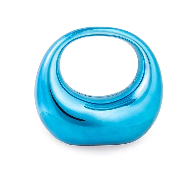 Blue Acrylic Evening Clutch Purse Moon Shape Unique Fashion Handbags for Women Luxury Evening Bags 2024