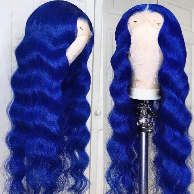 Blue Colorful Body Wave Pre-plucked Wigs