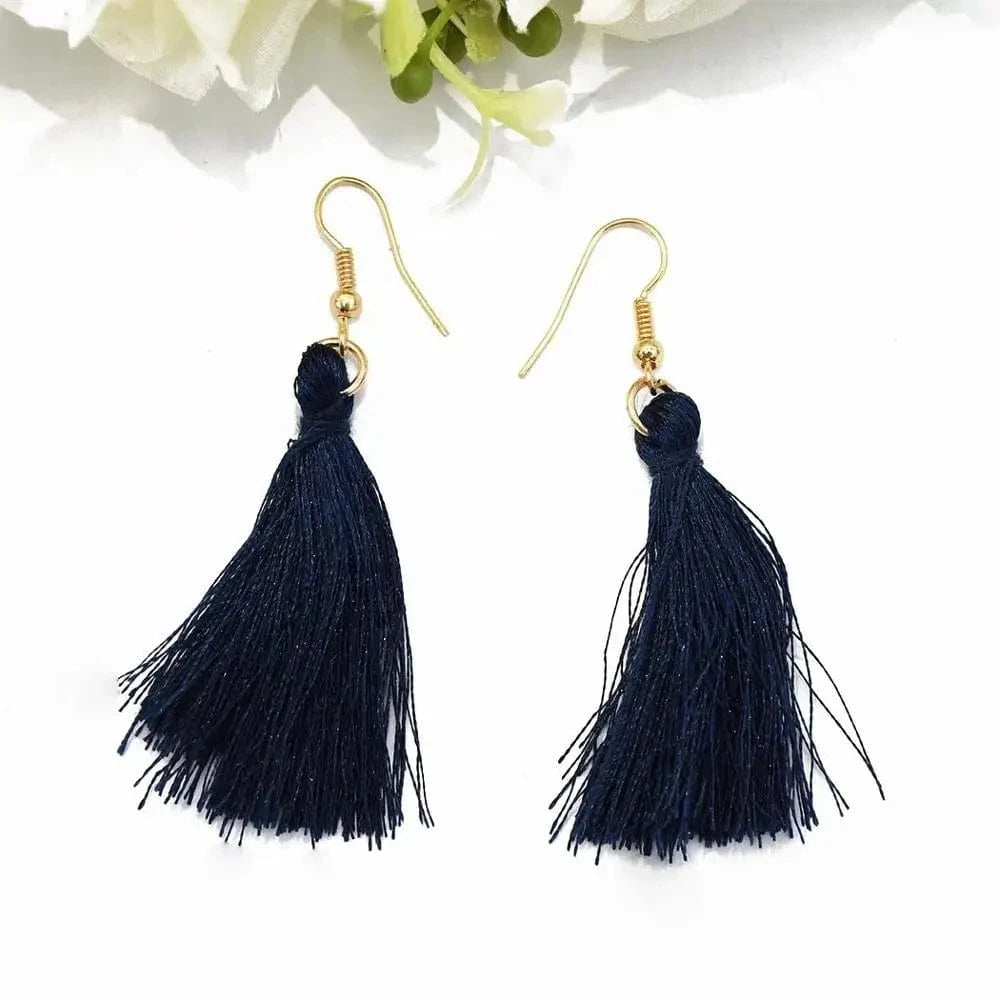 Blue Dream Catcher Necklace Earrings Jewelry Sets Angel Wings Devil's Eye Thread Tassel Choker For Women