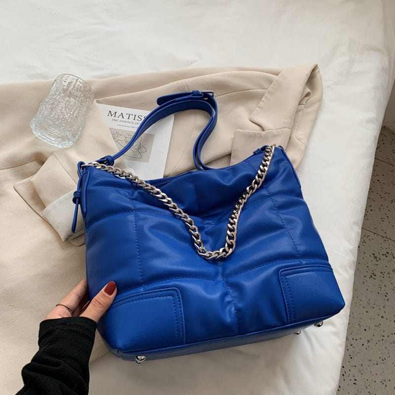 Blue Fashion Space Cotton Fall Winter Hand Bags Women Handbags Ladies Shoulder Luxury Large Women's Puffer Tote Bags