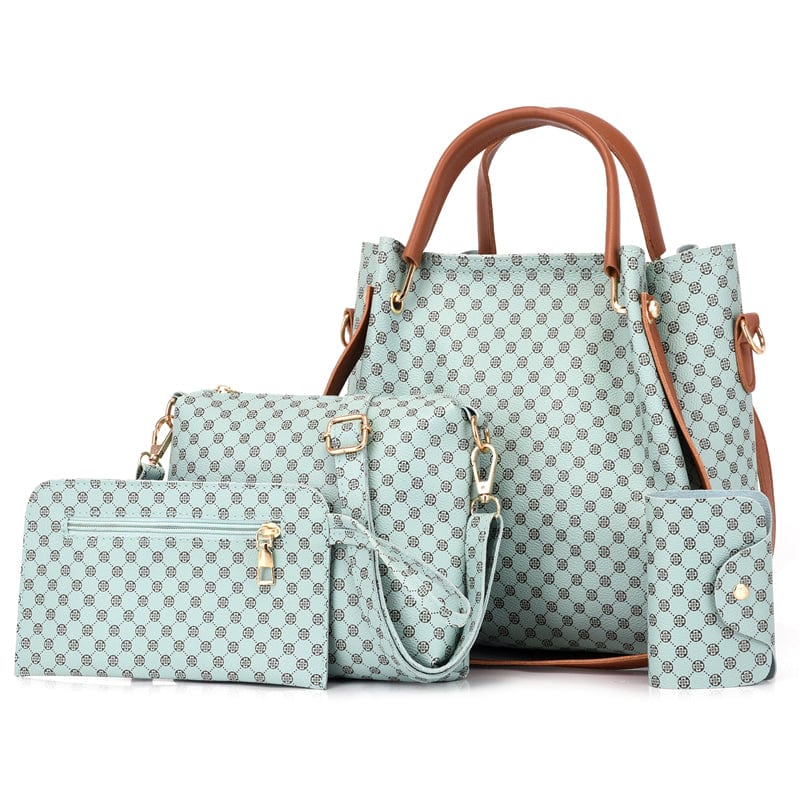 blue Hot Selling Luxury Women Shoulder Bag Large Capacity PU Leather Handbag Lady 4 Pieces One Set Crossbody Bags Designer Tote Bag