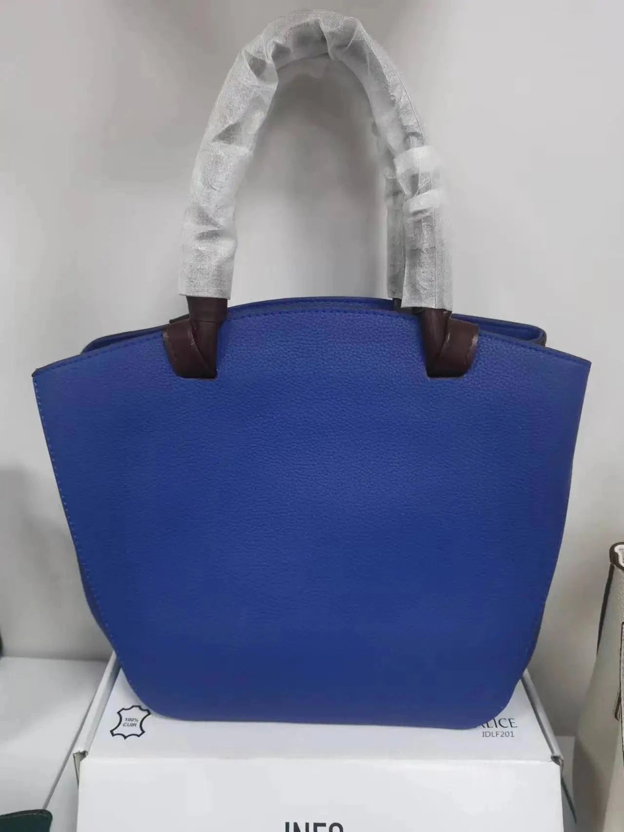 blue Unique design animal skin handbags laptop tote bag for women custom real leather woman purse and handbags