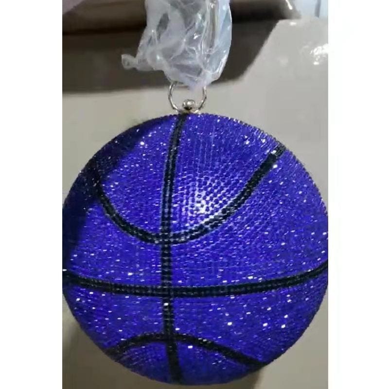 Blue Wholesale custom logo new basket ball luxury rhinestones glitter ladies designer basketball bags purses and handbags for women
