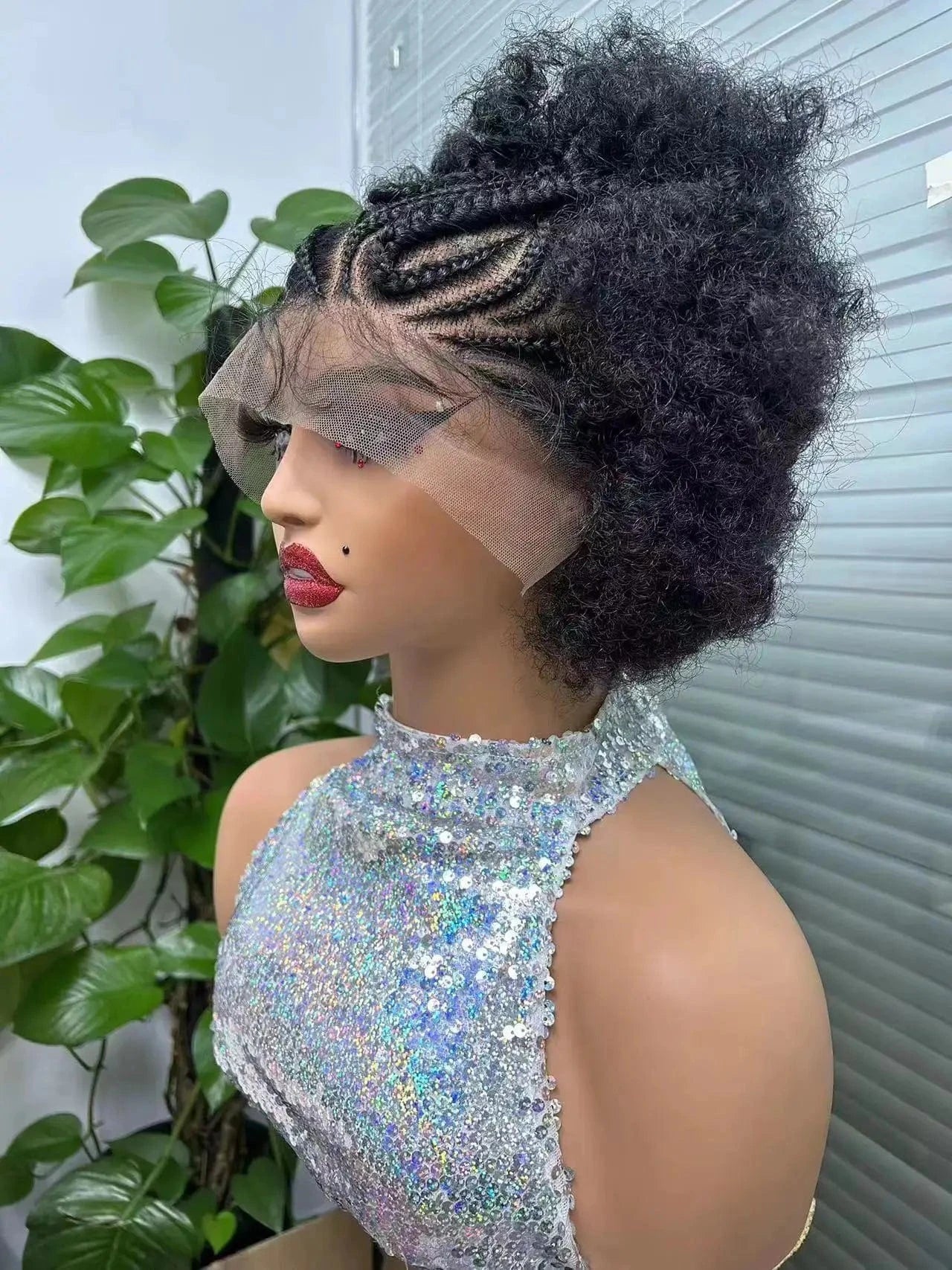Bob Braided Wigs Synthetic Lace Front Wigs Braid With Baby Hair Lace Front Short Braided Wigs 12 inches