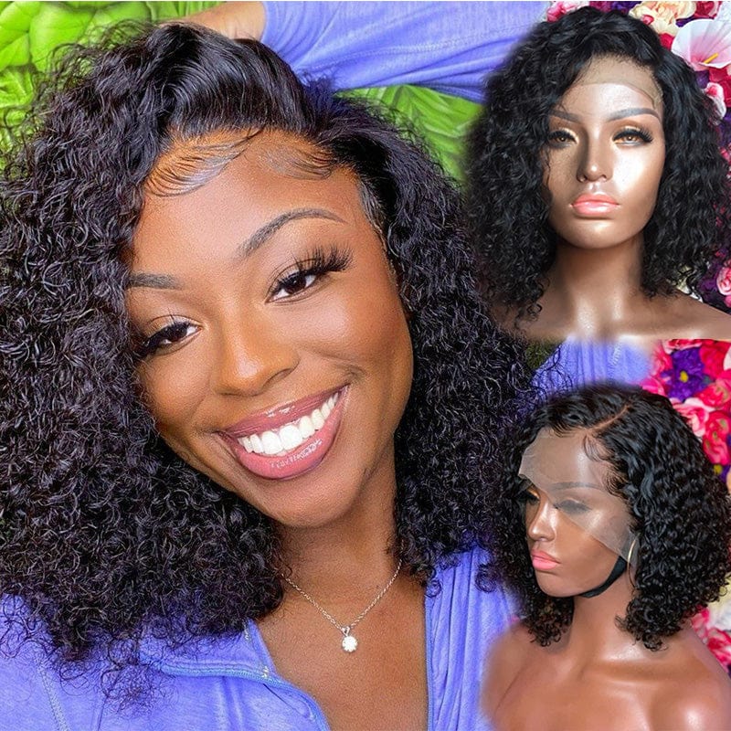 Bob Wig Lace Front Human Hair Ombre Colorful Brazilian Virgin Cuticle Aligned Short Hair Transparent Lace wigs