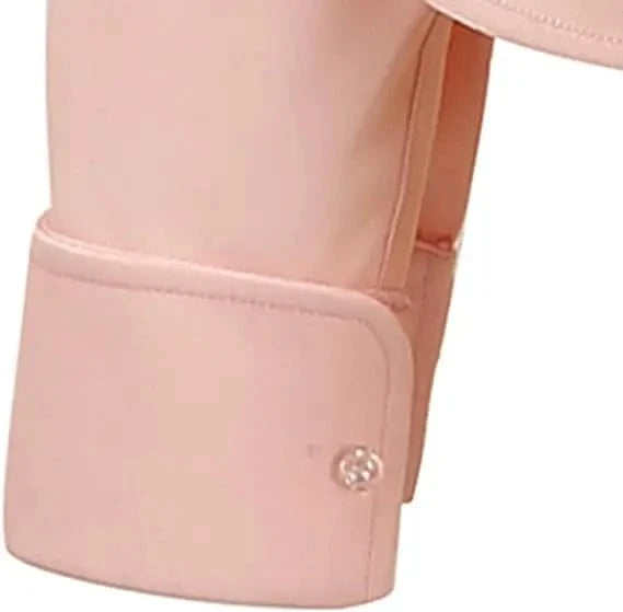 Bodycon Ruffle Fall Party Pink Lovely AOMEI Button Women Office Blouse