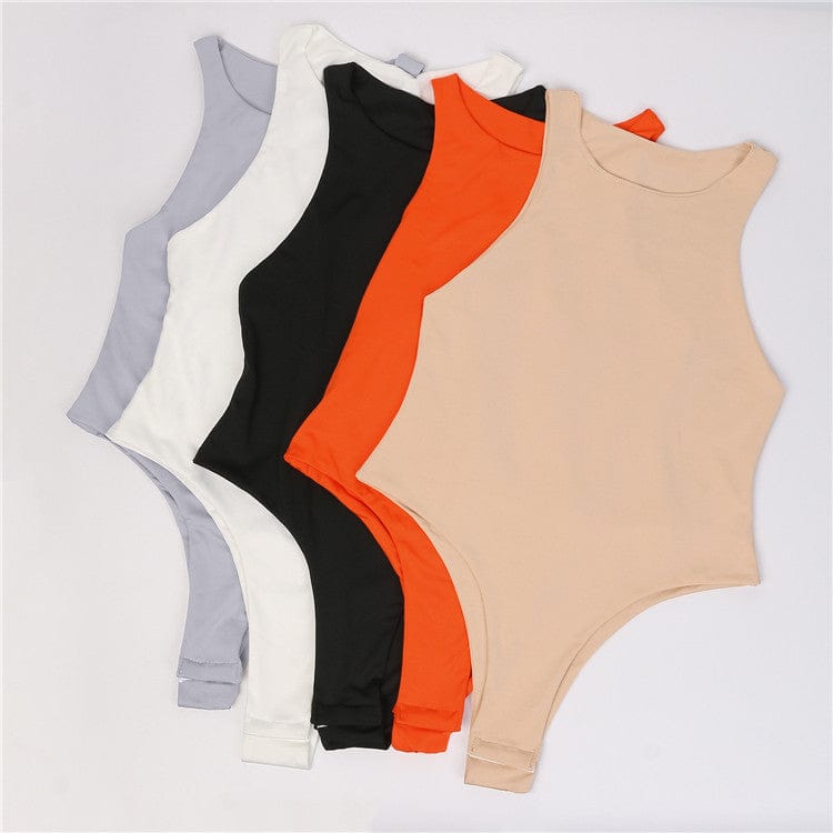 Bodysuit Women Clothing Sexy Body Sleeveless Black White Top Summer Backless Bodysuits