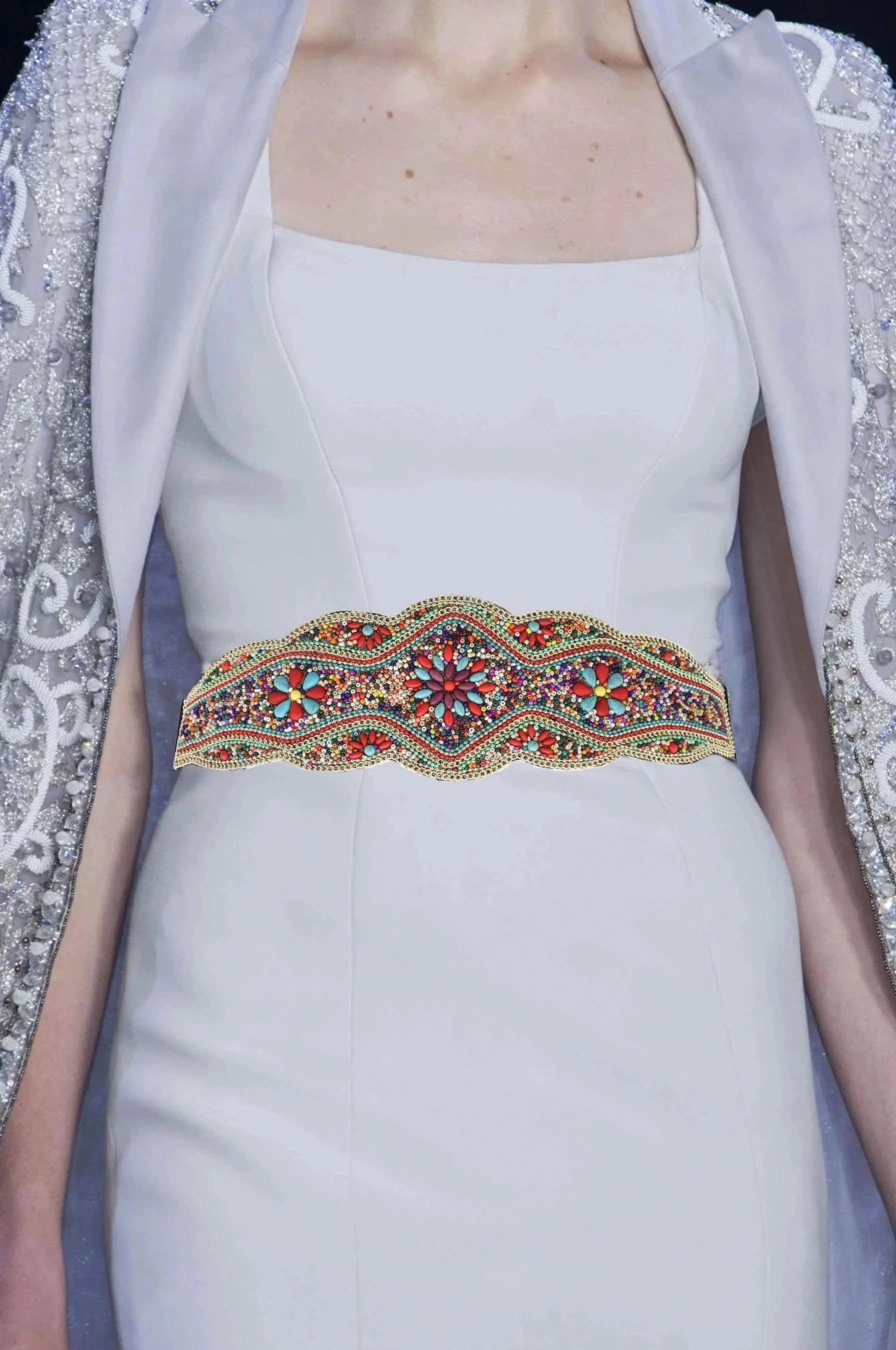 Bohemian Belt for Women Zulu Beaded Elastic Stretch Adjustable Waist Belt Retro Ethnic Belly Chain Exotic Body Jewelry