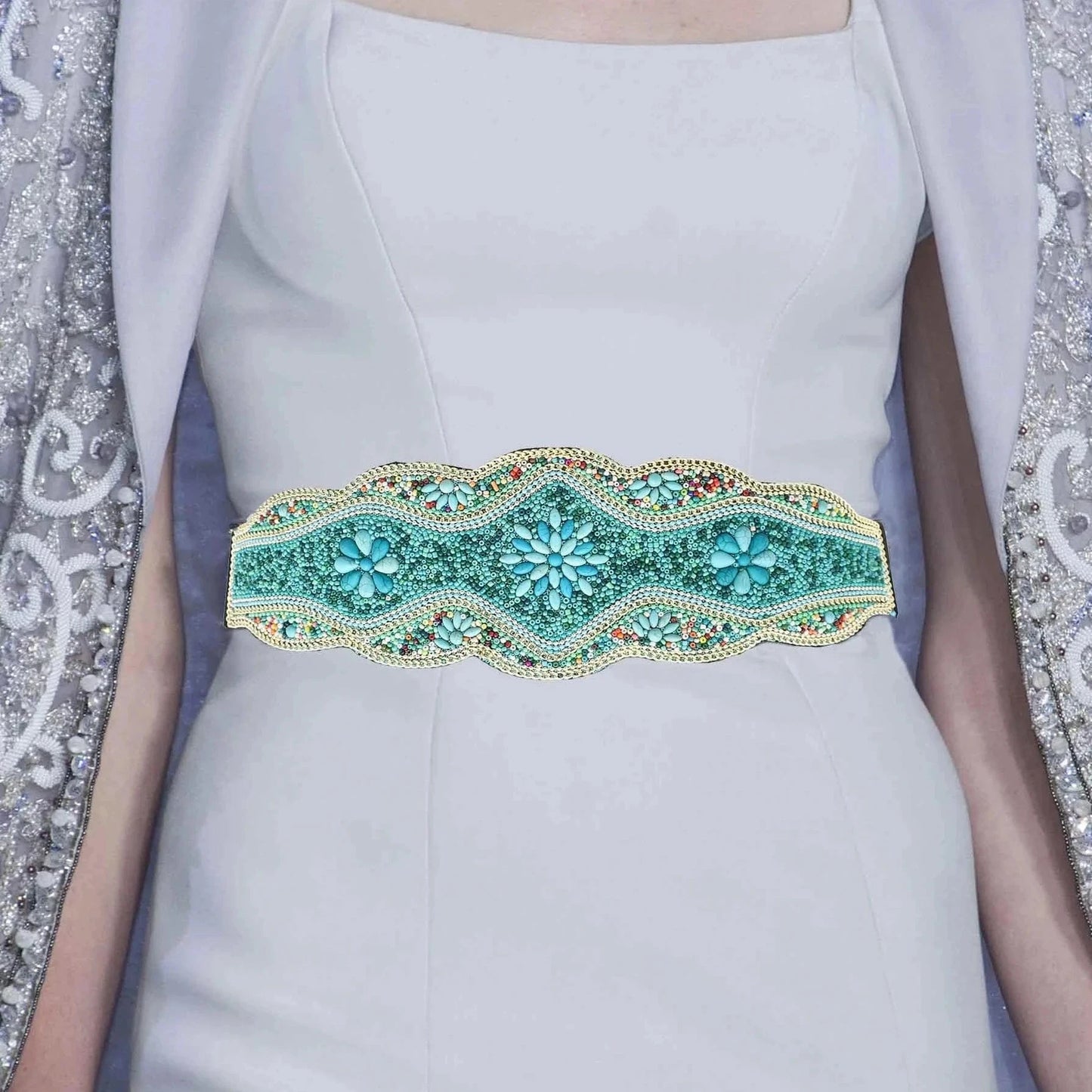 Bohemian Belt for Women Zulu Beaded Elastic Stretch Adjustable Waist Belt Retro Ethnic Belly Chain Exotic Body Jewelry