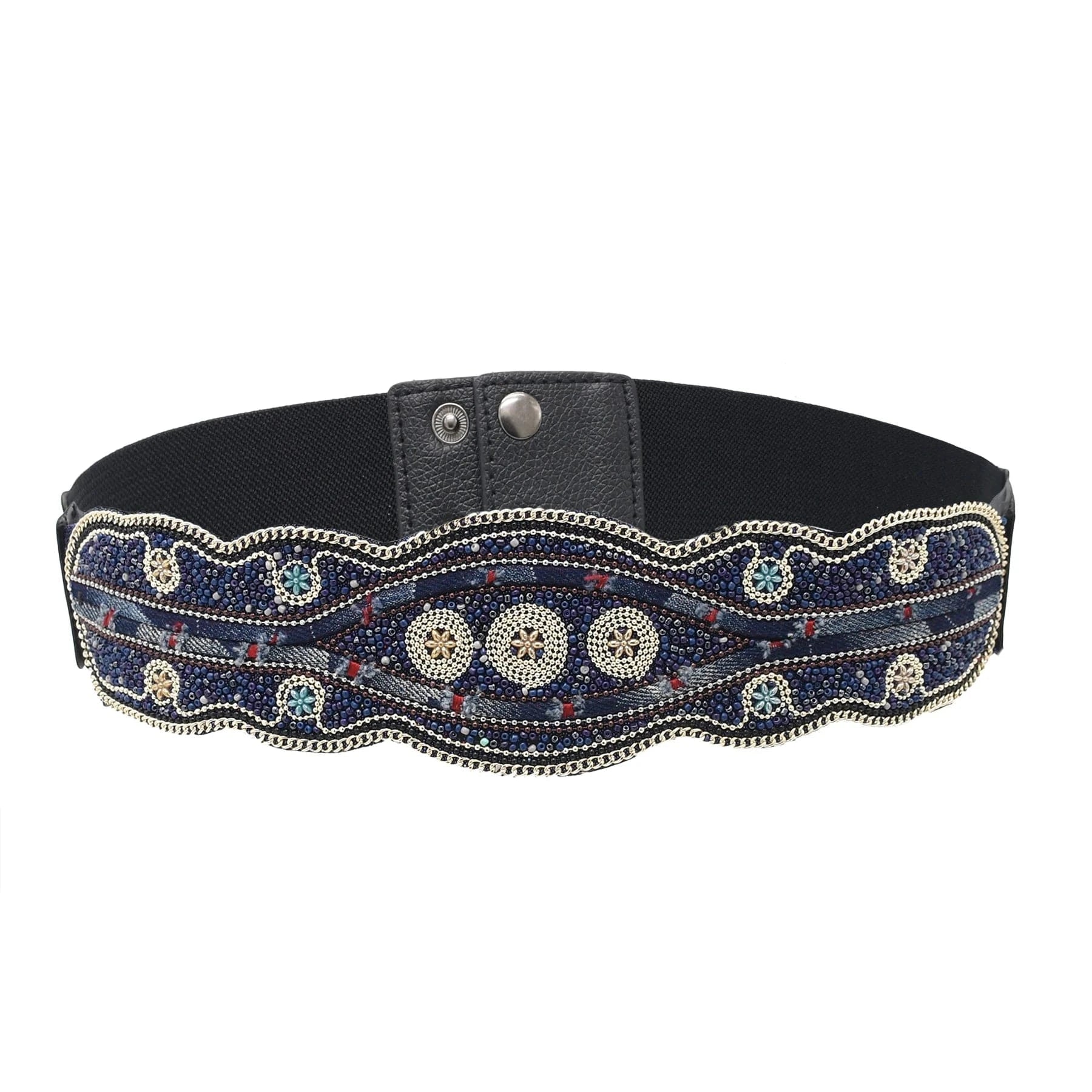 Bohemian Belt for Women Zulu Beaded Elastic Stretch Adjustable Waist Belt Retro Ethnic Belly Chain Exotic Body Jewelry