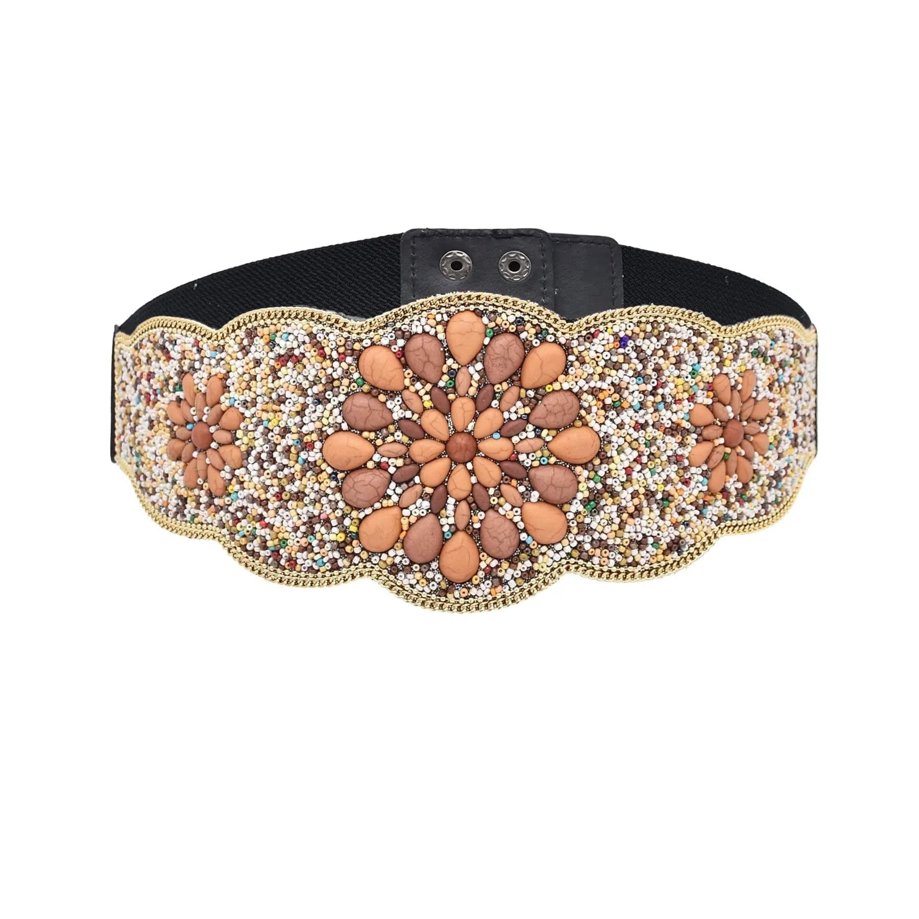 Bohemian Women Belt Zulu Beaded Elastic Stretch Adjustable Waist Belt Retro Ethnic Belly Chain Exotic Body Jewelry