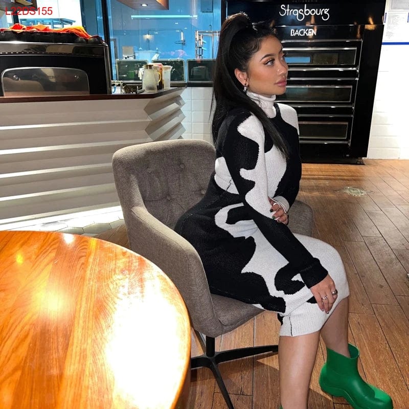 Bomblook L22DS155 New Patchwork Fashion Fall Party Dresses Women Bodycon Long Dresses