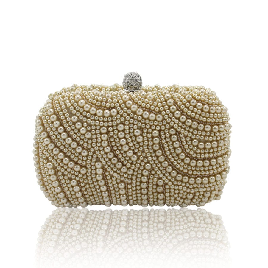 Both Sides White Ivory Beaded Pearl Clutch Bag Wholesaler Factory Guangzhou Purse Handbag