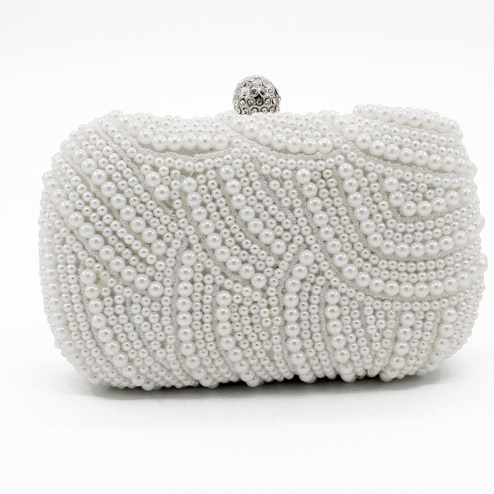Both Sides White Ivory Beaded Pearl Clutch Bag Wholesaler Factory Guangzhou Purse Handbag