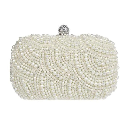 Both Sides White Ivory Beaded Pearl Clutch Bag Wholesaler Factory Guangzhou Purse Handbag
