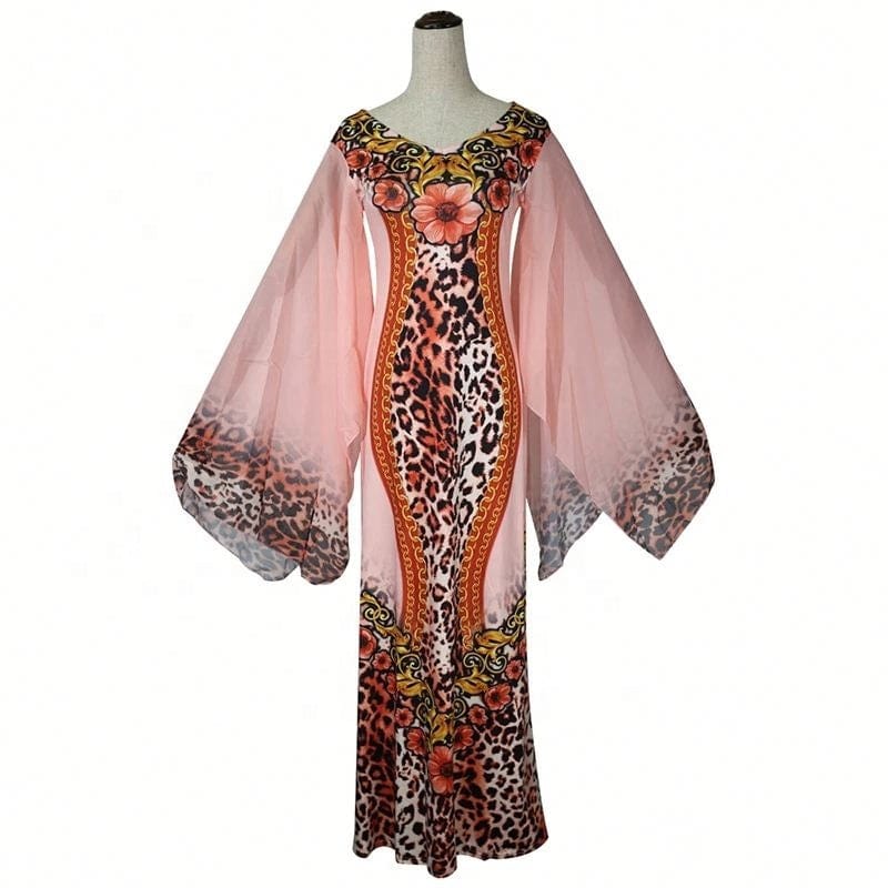 Boubou Africain Femme 2022 African Print Dashiki Clothes Plus Size Women Dress Batwing Sleeve Ankara Dresses Lady Party