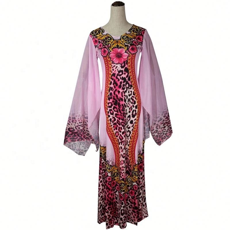 Boubou Africain Femme 2022 African Print Dashiki Clothes Plus Size Women Dress Batwing Sleeve Ankara Dresses Lady Party