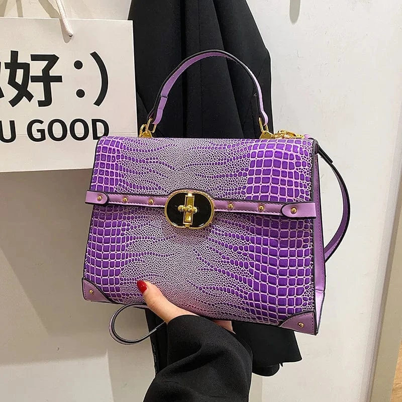 Brand retro Crocodile women's handbag 2023 new European and American Alligator business bag Luxury large capacity Tote bag