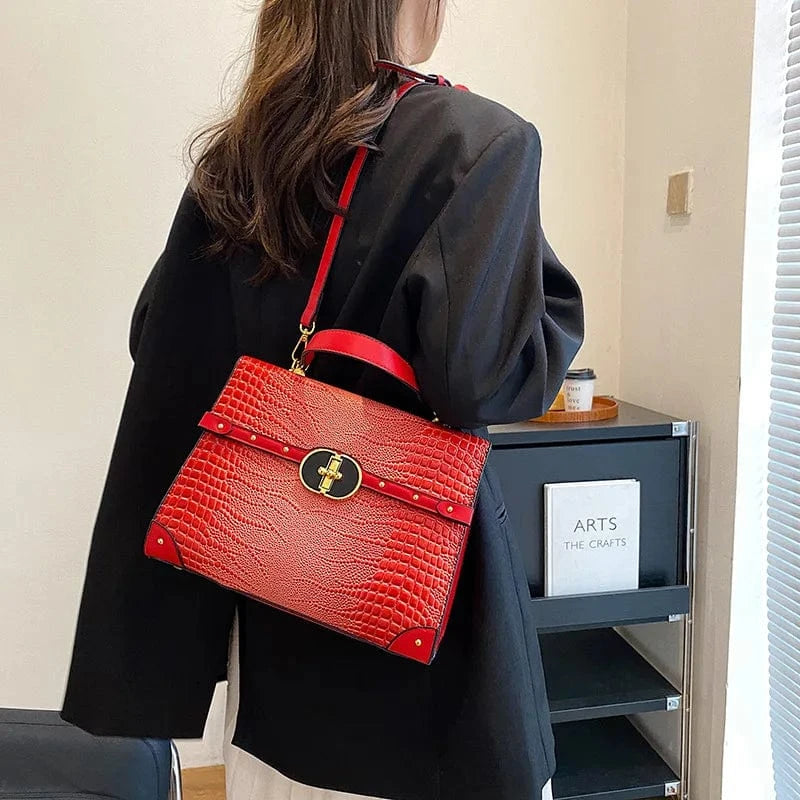 Brand retro Crocodile women's handbag 2023 new European and American Alligator business bag Luxury large capacity Tote bag