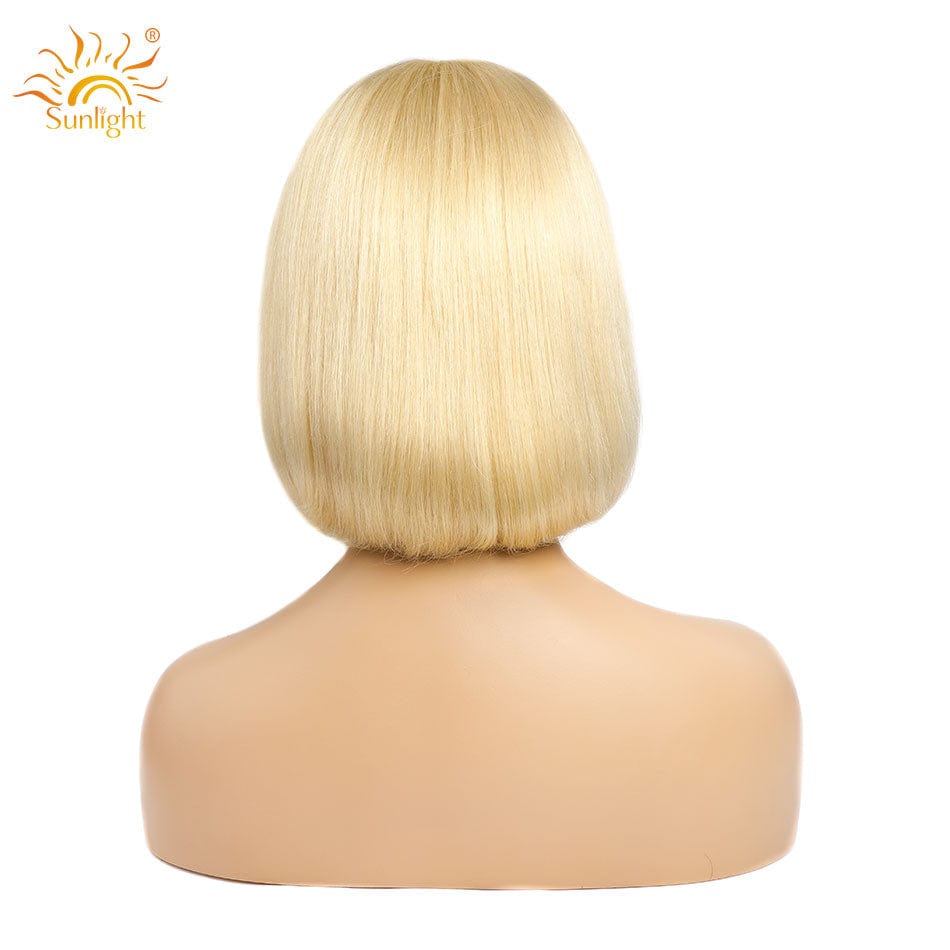 Brazilian 99J Short Bob Wigs 613 color   For Women Sunlight Blonde Straight Human Hair Wigs Machine Made Cheap Wig Natural
