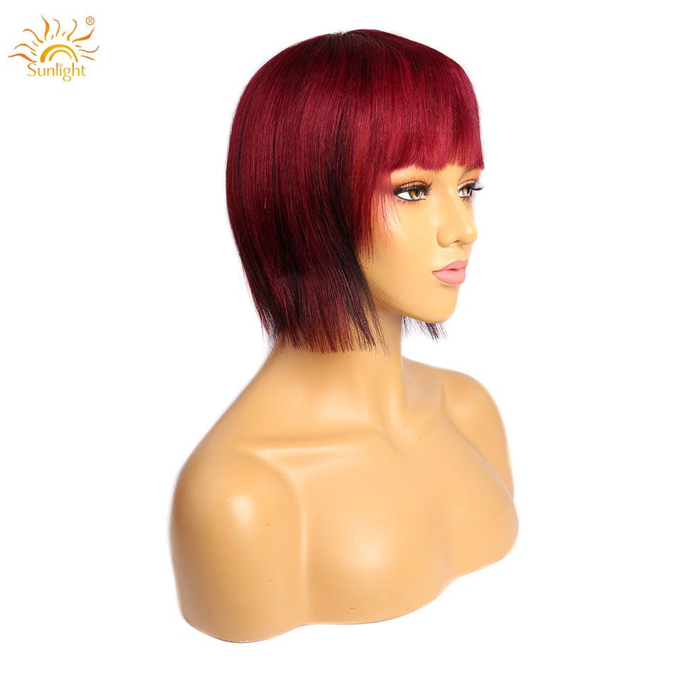 Brazilian 99J Short Bob Wigs 613 color   For Women Sunlight Blonde Straight Human Hair Wigs Machine Made Cheap Wig Natural