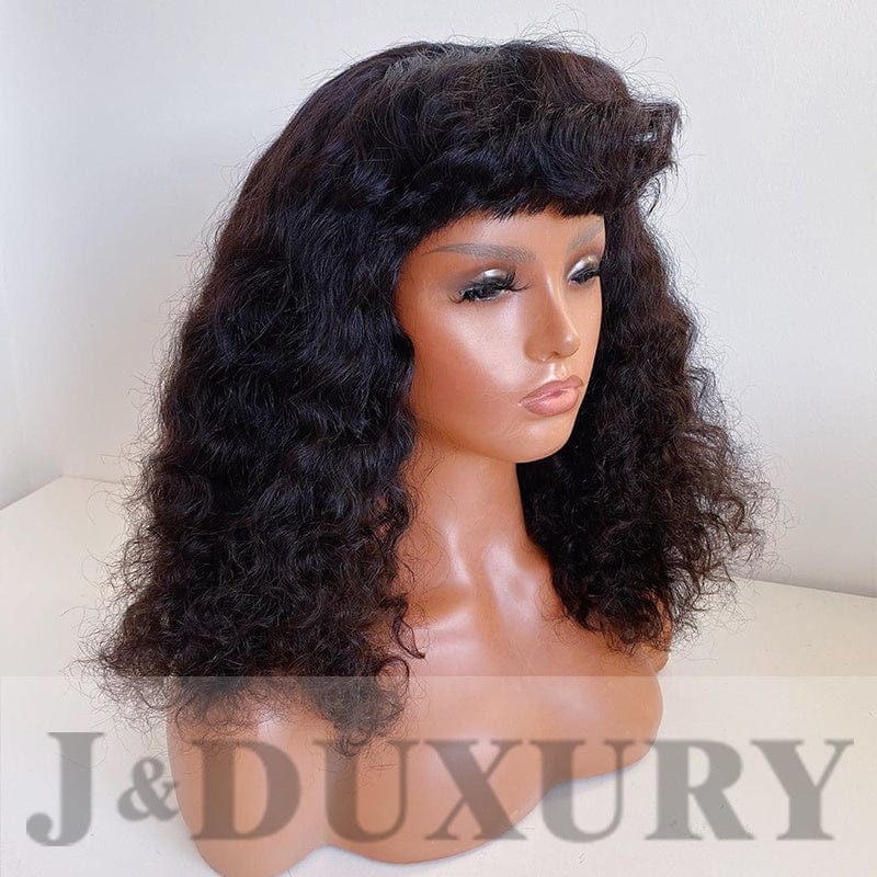 brazilian free part afro hair wigs with bangs short ready to ship pixie cut short hair wig for black women HD transparent wig