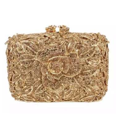 Bridal Party Prom Bling Rhinestone Clutch Wedding Bags Purse Evening Flower Luxury Diamond Crystal Bag